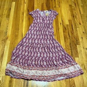 NATURAL LIFE Purple Paisley Maxi Dress